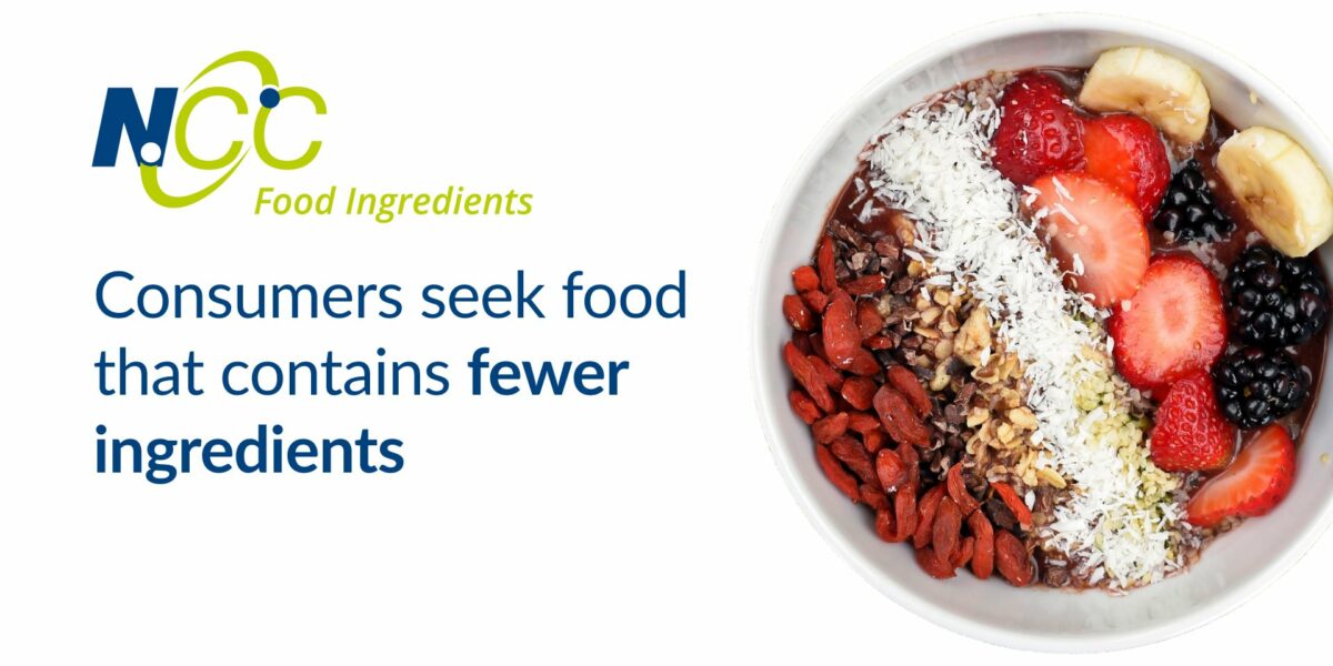 Consumers seek food that contains fewer ingredients